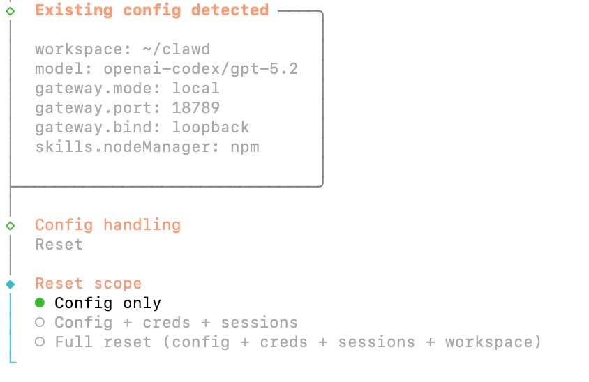 Full Reset 選擇畫面
